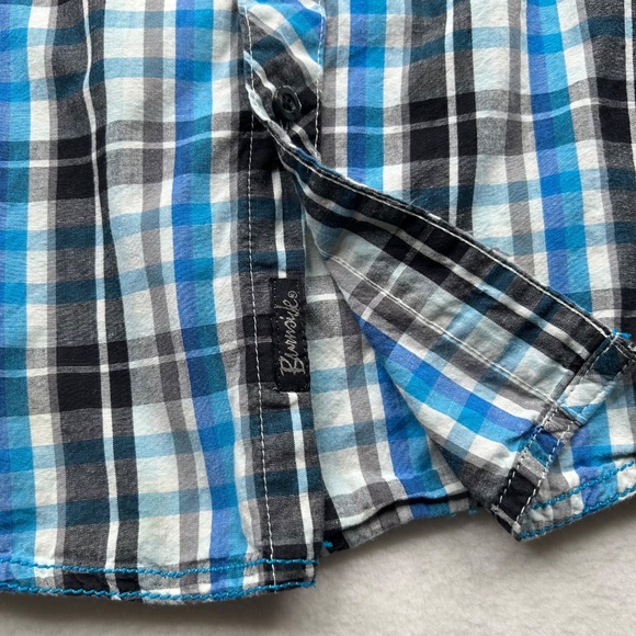 Burnside Men Medium Long Sleeve Button Down Plaid Flannel Shirt - Picture 9 of 14